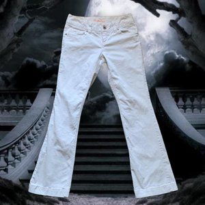 Y2K white flared low rise corduroy pants